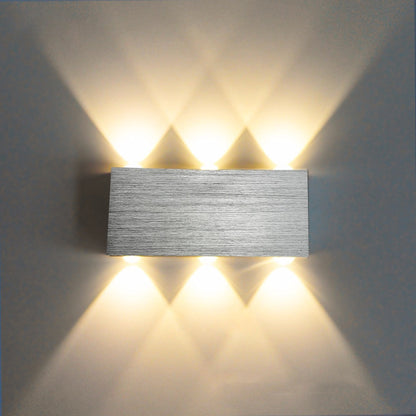 Lámpara de pared de ladrillo pequeña de aluminio luminosa con bombilla de luz de noche para pasillo arriba y abajo