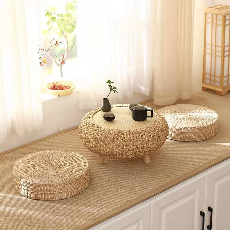 Rattan Japanese Bay Window Simple Solid Wood Small Table