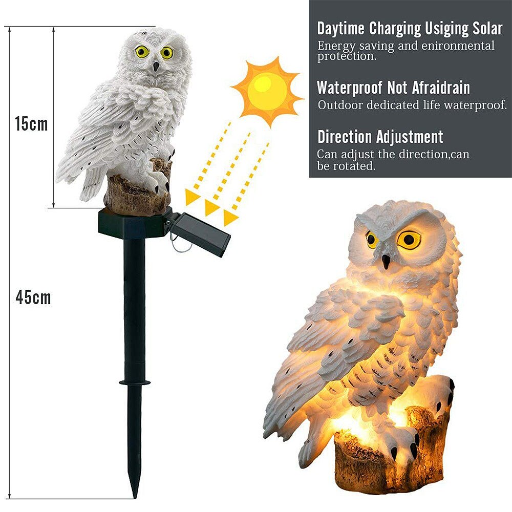 Vente chaude hibou lumière solaire avec LED solaire extérieur lumière solaire lampe solaire lumière de jardin solaire