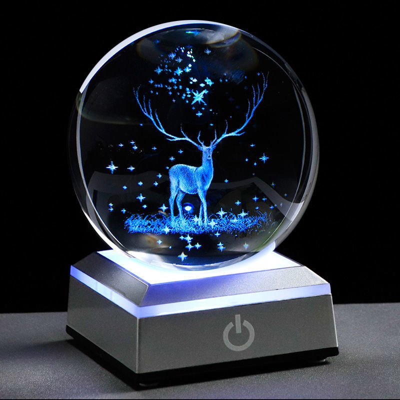 Décoration de bureau boule de cristal galaxie lumineuse créative