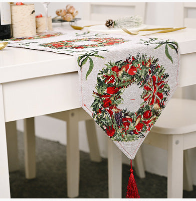 Décorations de Noël, tissu tricoté, drapeau de table