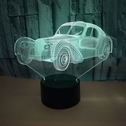 Luz nocturna 3D usb para coche, iluminación 3D para coche clásico