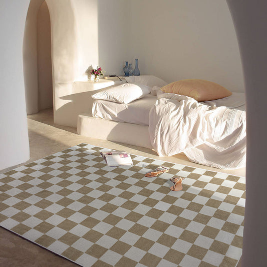 Retro Classic Checkerboard Vertigo Rug Living Room Bedroom