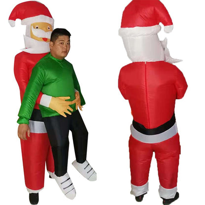 Santa Claus Hold People Inflatable Costumes Christmas Anime Cosplay Costume For Adult Holiday Party Inflated Garment