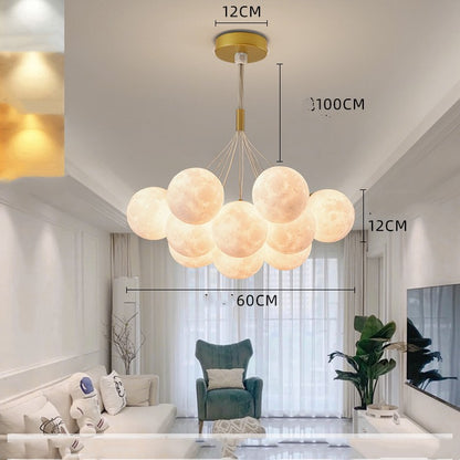 Bedroom Chandelier Nordic Lamps Creative Moon Bubble Lights