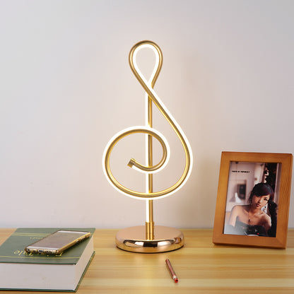 Moderne Simple Musique Symbole Chambre Lampe De Chevet Chaud Romantique Ménage Créatif Personnalité Soins Oculaires Bureau LED