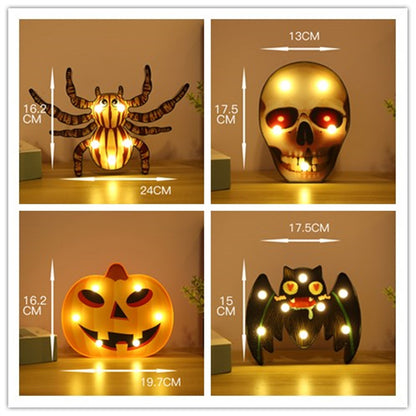 Lumières LED de décoration pour Halloween, citrouille, araignée, chauve-souris, crâne, décoration extérieure pour salle de modélisation, décoration de fête d'halloween