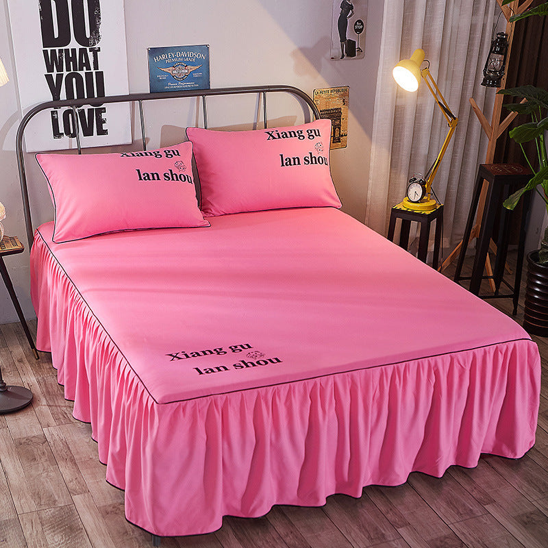 Beauty bed cover brushed bed skirt