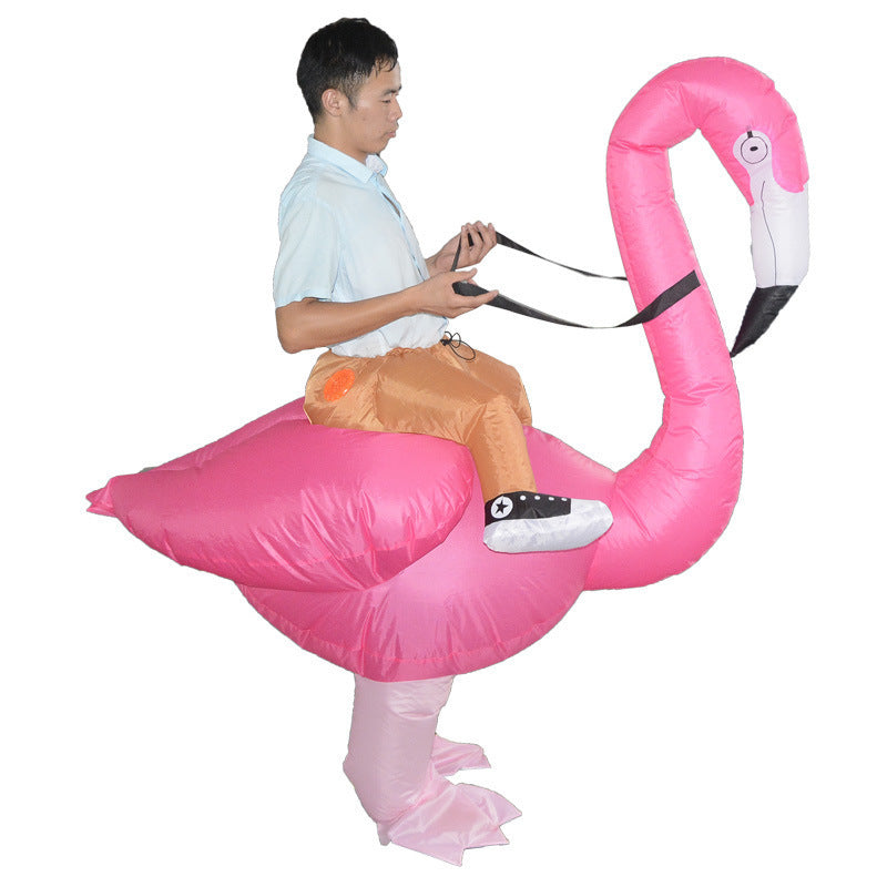 Creative toys Halloween Christmas Flamingo cosplay dress up inflatable suit party spoof costume props