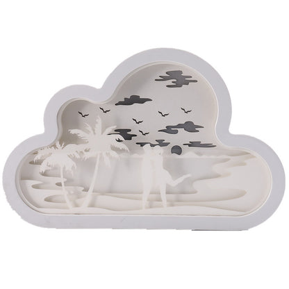 Cloud Paper Carving Light USB Bedside Unicorn Night Light