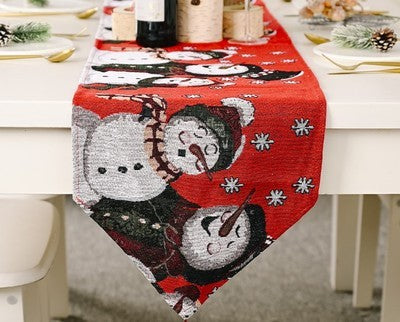 Bandera de mesa de tela tejida para adornos navideños