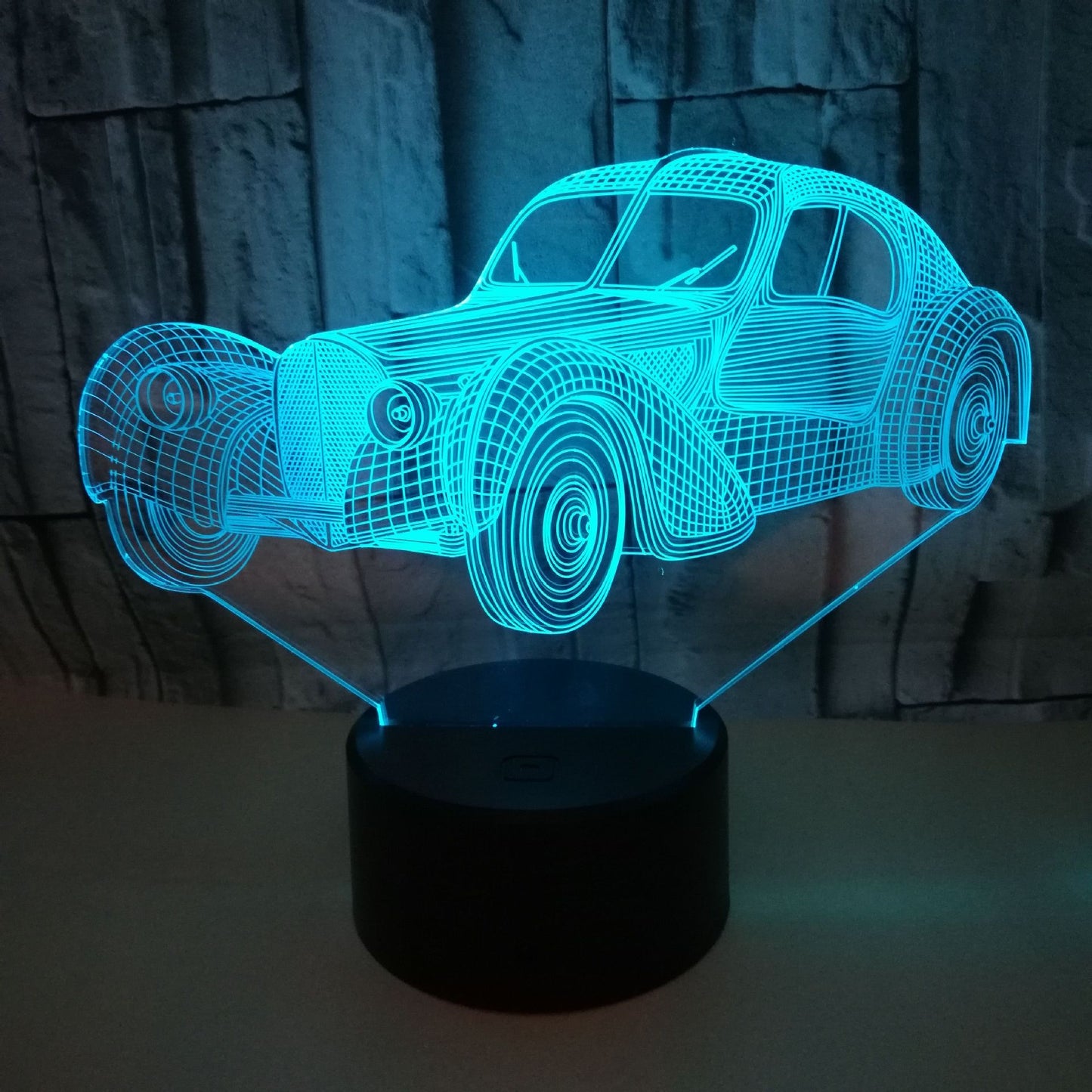 Luz nocturna 3D usb para coche, iluminación 3D para coche clásico