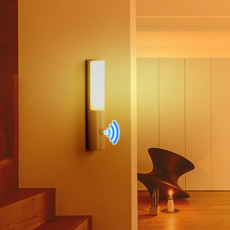 Nuevo estilo, luz LED nocturna inteligente con Sensor de movimiento por detección de movimiento humano para el hogar, cama, cocina, armario, lámpara de pared