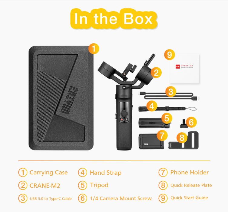 Stabilisateur anti-secousse portable Zhiyun M2