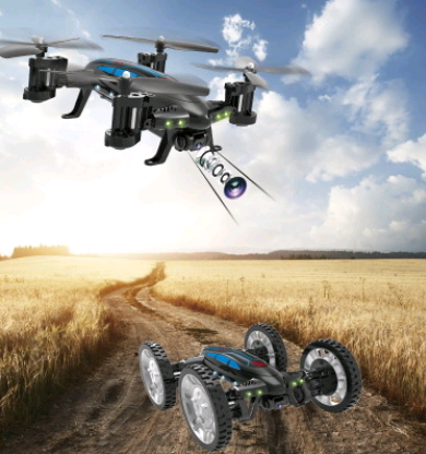 OTRC FY602 Air-Road RC Drone voiture 2 en 1 voiture volante 2.4G RC quadrirotor Drone 6 axes 4CH hélicoptère avec caméra HD haute vitesse 4WD