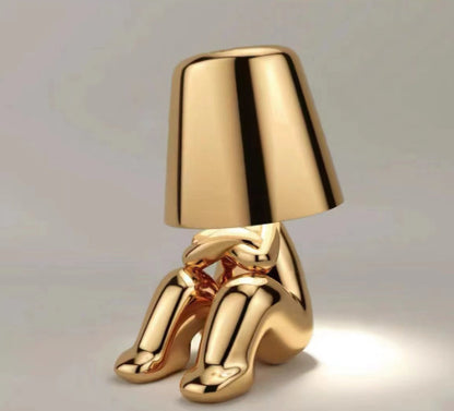 Thinker Small Gold Statue Desk Lamp USB Charging Decorative Table Lamp Touch Atmosphere