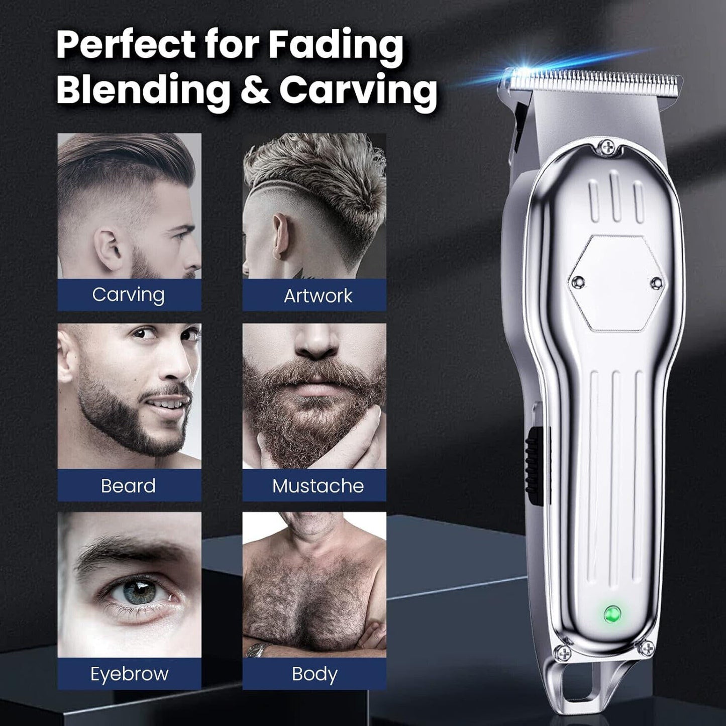 Tondeuse à cheveux professionnelle sans fil, Machine de découpe de barbe, barbier, meilleur cadeau