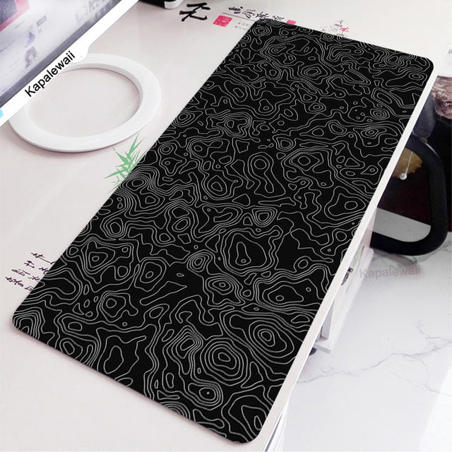 Tapis de bureau noir et blanc, grand tapis de souris de jeu