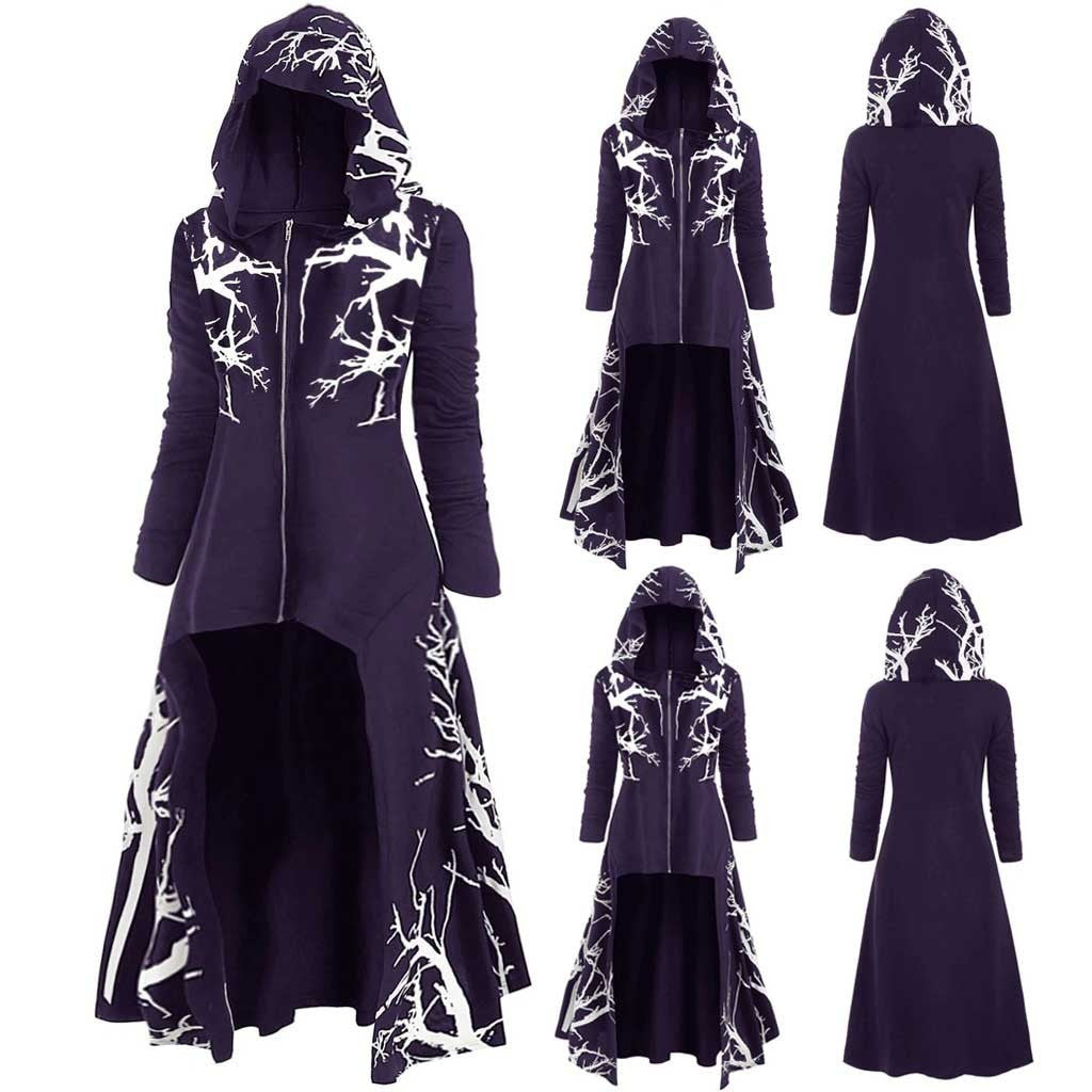 New Halloween Dress Up Cloak Irregular Printed Long-sleeved Jacket