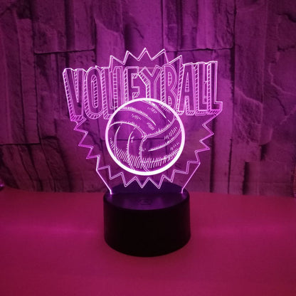 Luz nocturna LED 3D de voleibol.