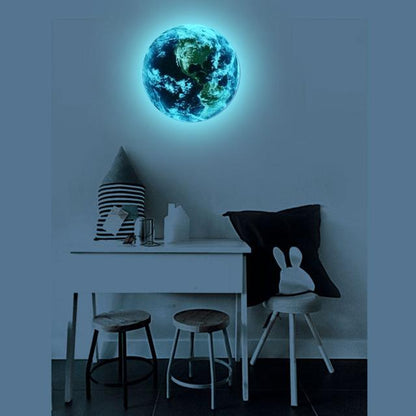 Glow In The Dark 3D Earth Wall Sticker LIVRAISON MONDIALE GRATUITE