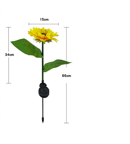 Lampes solaires à LED en forme de tournesol, lumières décoratives