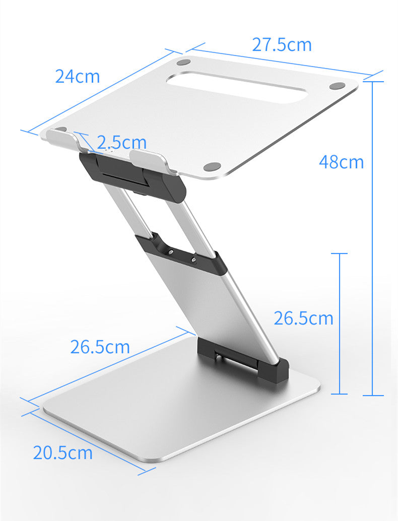 Support continu pliable à double bras pour ordinateur portable