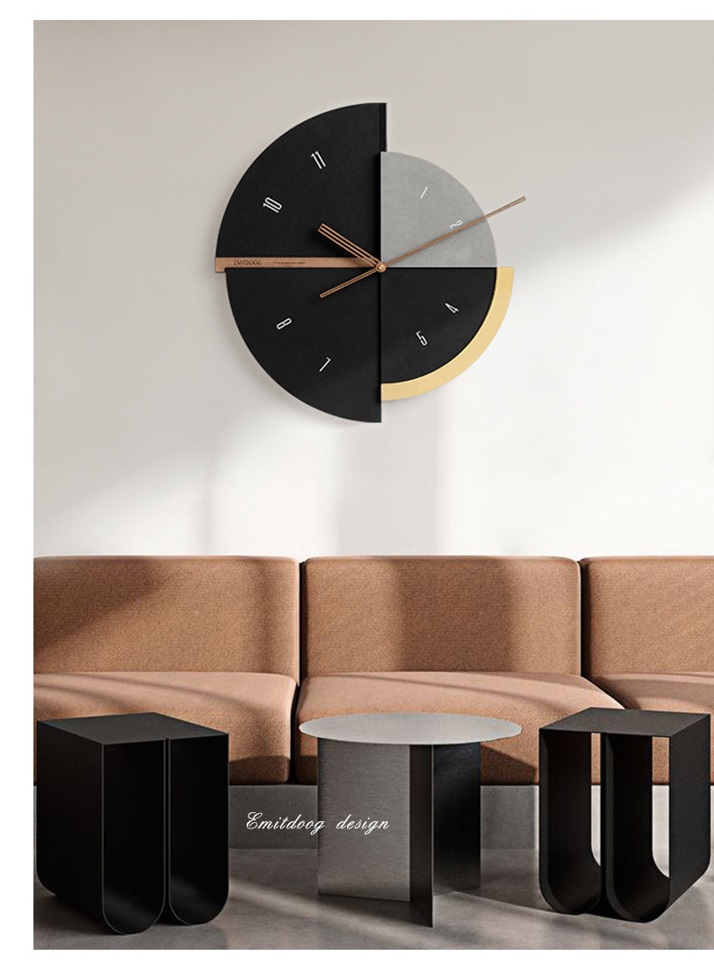 Reloj de pared de lujo con luz nórdica, pinturas decorativas creativas para sala de estar y hogar