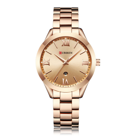 Reloj CURREN 9007 de oro rosa, relojes de cuarzo para mujer, reloj de pulsera de lujo para mujer, reloj femenino