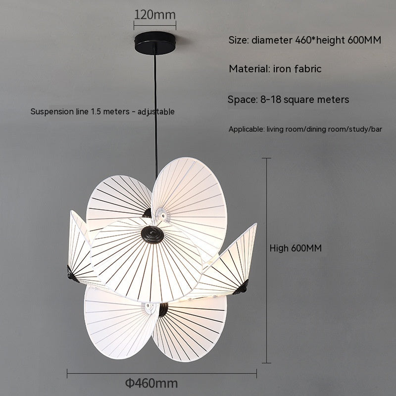 Lámpara de araña giratoria blanca moderna para sala de estar y dormitorio