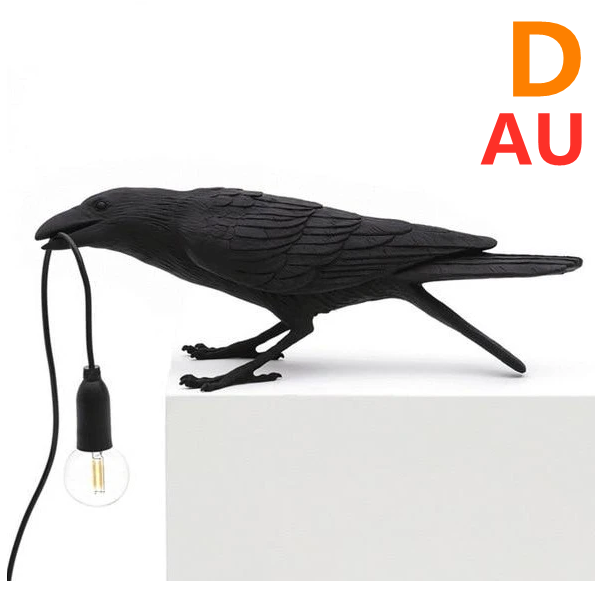 Décoration créative de lampe murale en résine d'oiseau de bon augure