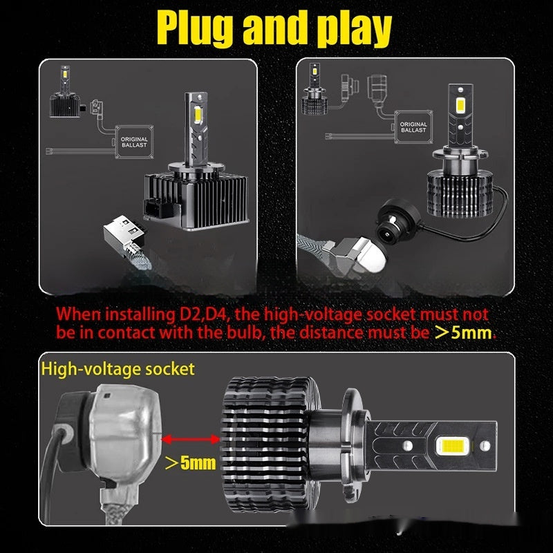 Non Destructive Replacement Of LED Headlights With Lamp Stabilizer Plug-in