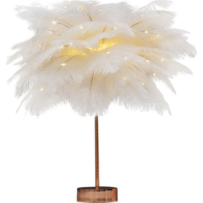 Lampe à plumes lampe de bureau nordique Style européen chambre chevet plume lampe de Table veilleuse lampe de Table décoration moderne