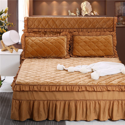 Solid color bed cover