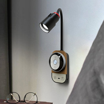 Lámpara LED multifuncional para mesita de noche, lámpara de pared de lectura, protección ocular magnética, lámpara de mesa con atenuación