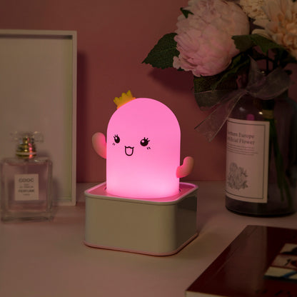 Cartoon cactus silicone night light