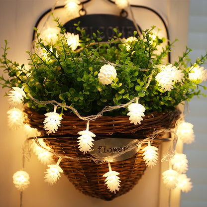 LED pine cone light string