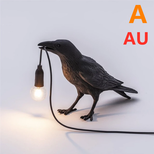 Décoration créative de lampe murale en résine d'oiseau de bon augure