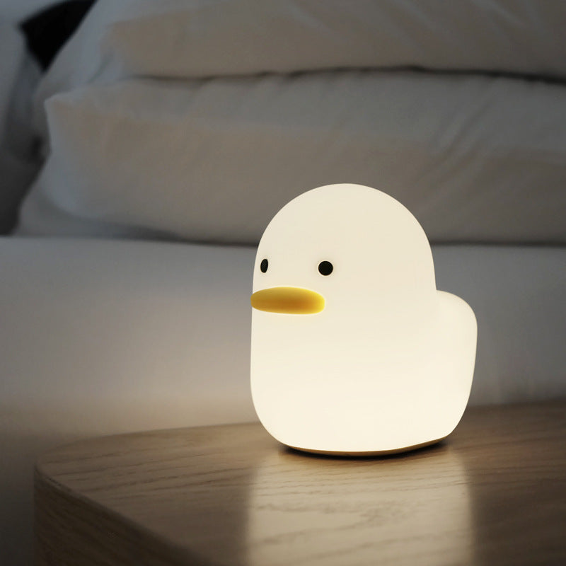 Luz Led nocturna de silicona con dibujos animados de pato opaco, luz nocturna de silicona con carga USB, regalos de vacaciones para habitación de niños, mesita de noche y dormitorio 