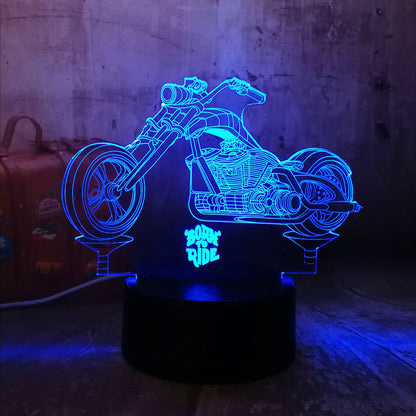 Lumières 3D colorées de moto