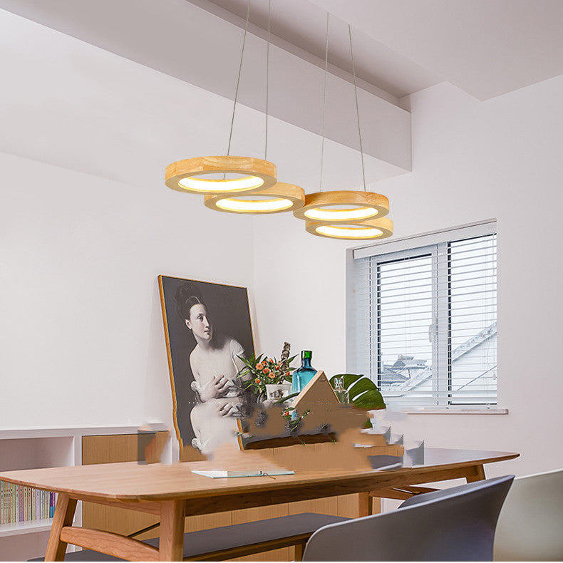 Simplicity Solid Wood Dining Pendant Circle