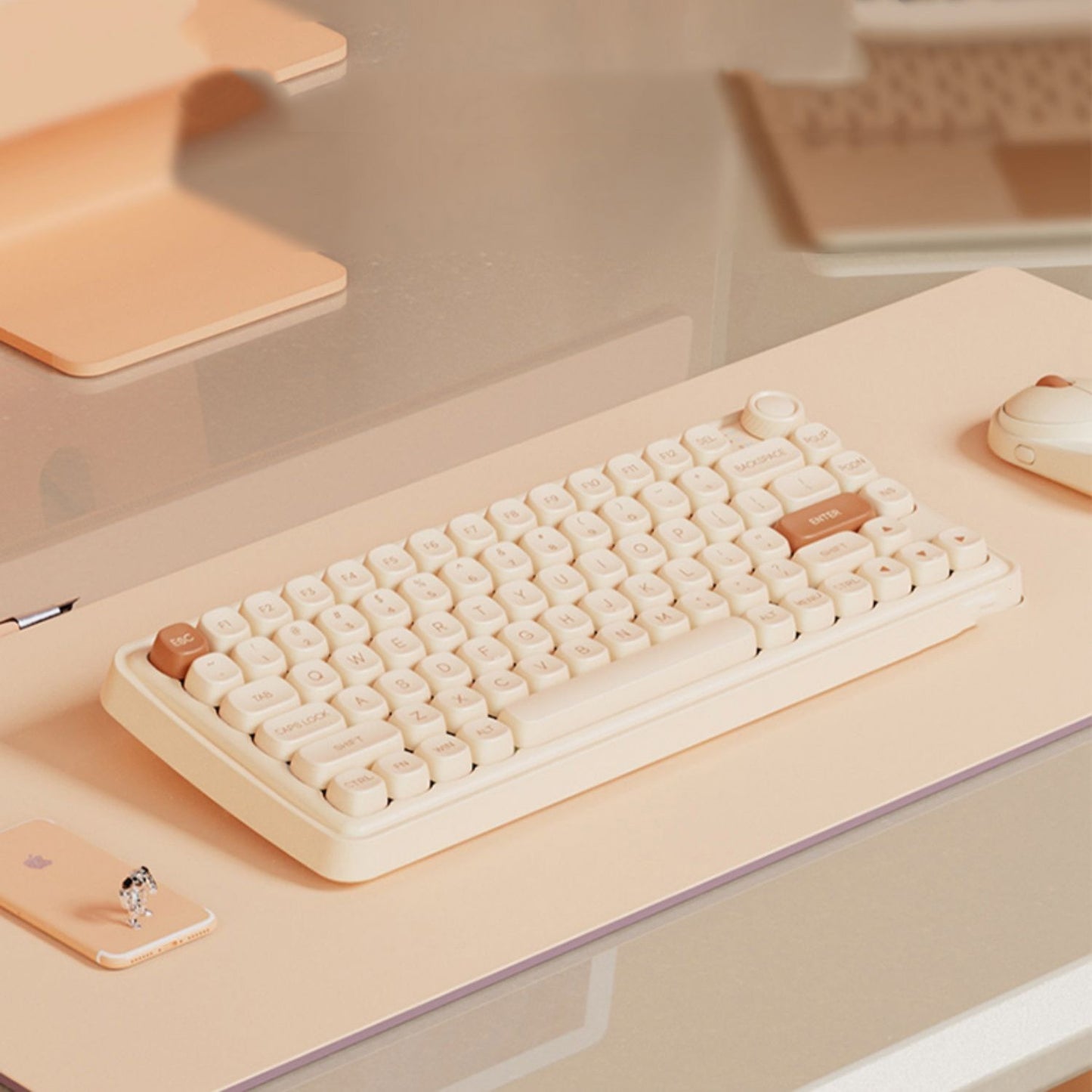 Clavier mécanique Bluetooth sans fil tri-mode de mode de bureau