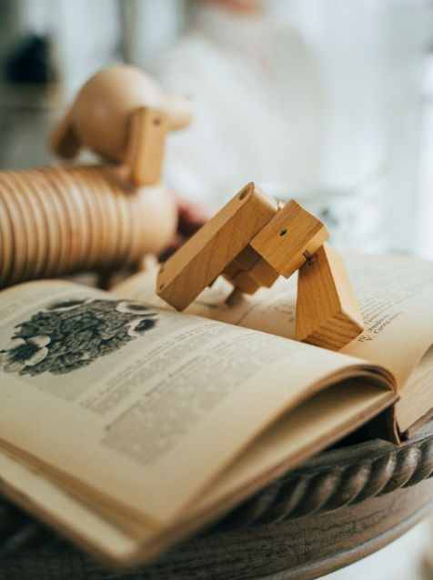 Assemblage de jouets en bois et insertion d'ornements d'animaux