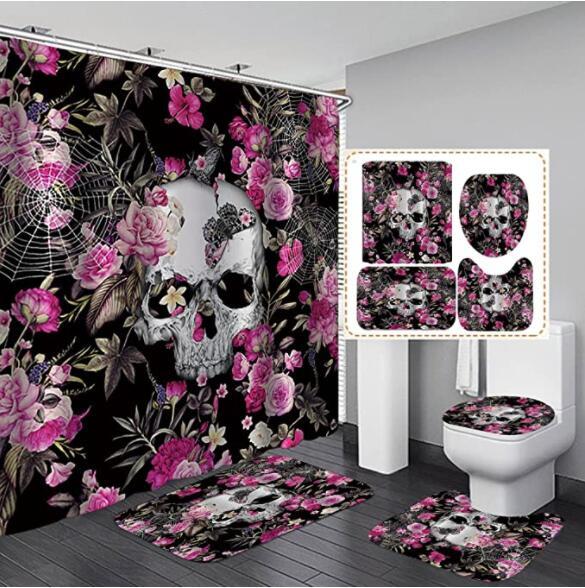 Polyester Printed Thickened Waterproof Halloween Shower Curtain