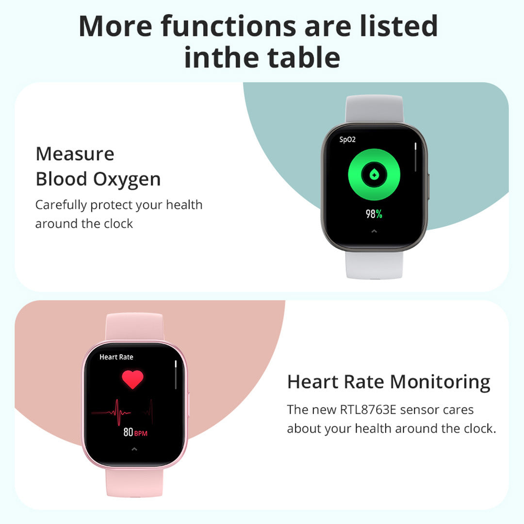 Montre intelligente d'appel en plastique, compteur de fréquence cardiaque haut de gamme