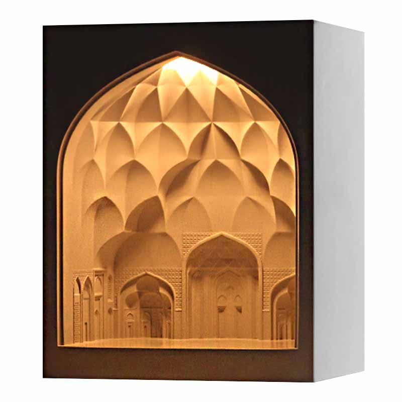 Classic Architecture Polygraph Cement Table Lamp Bedroom Bedside Ambient Night Light