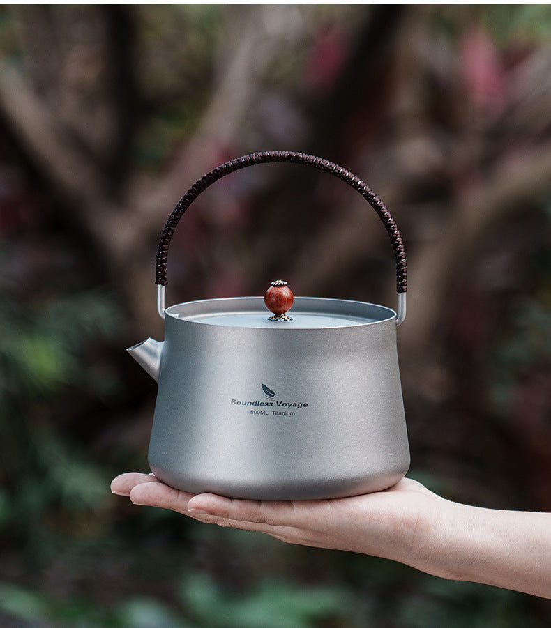 Hervidor portátil de viaje para acampar al aire libre para hacer té