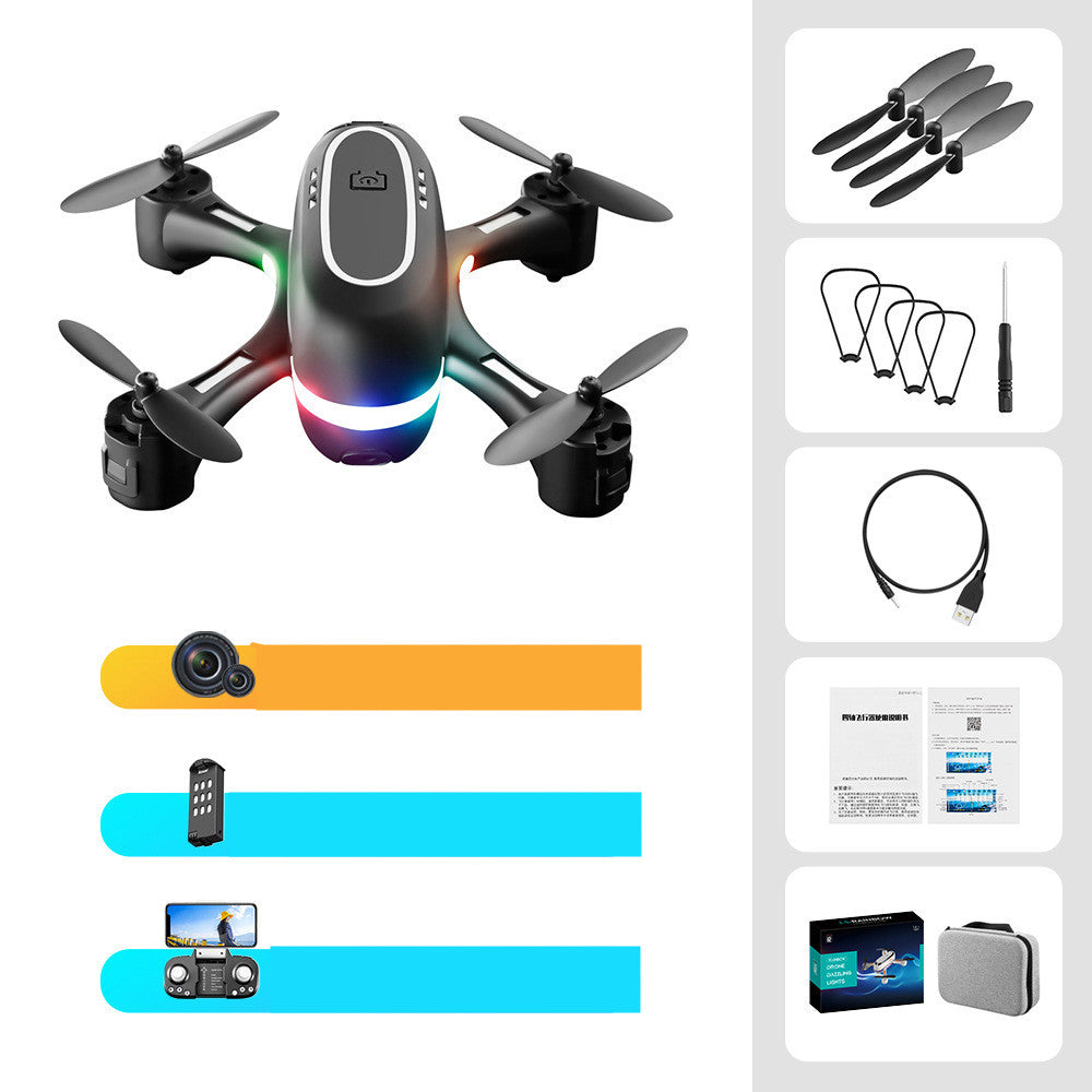 Mini avión de control remoto LED degradado de fotografía aérea