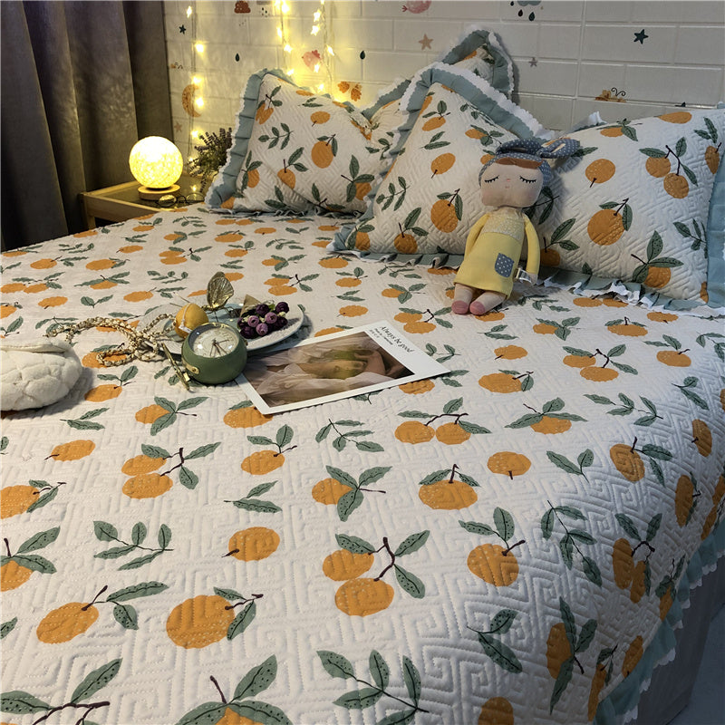 Juego de cama de tres piezas de algodón vintage