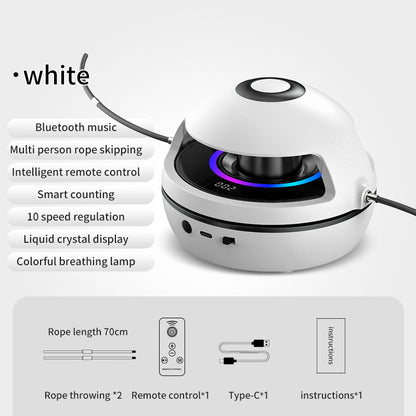 Máquina de saltar cuerda inteligente, máquina de saltar a la cuerda, ajuste de velocidad de 10 niveles, luz Led de siete colores, función de música inalámbrica